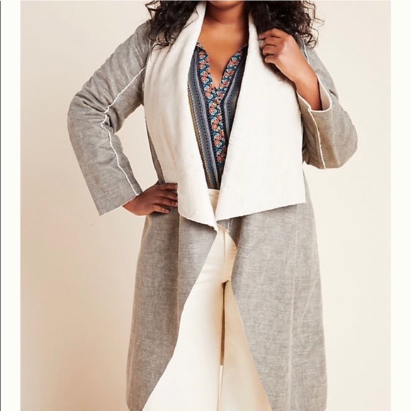 NWT Anthropologie Camilla Sueded Sherpa Jacket. - Picture 2 of 9